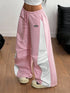 SHEIN Coolane سراويل نسائية فضفاضة (باراشوت) بخصر مرتفع بتصميم كارجو ومموه للألوان مناسبة للربيع والصيف والحفلات والارتداء اليومي الأنيق
