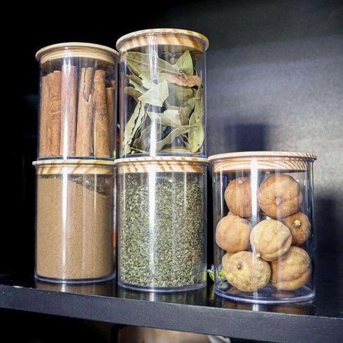 Acrylic Spice Jar with Wooden Lid