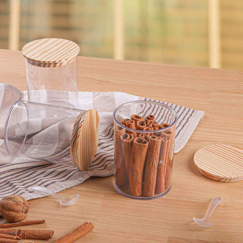 Acrylic Spice Jar with Wooden Lid