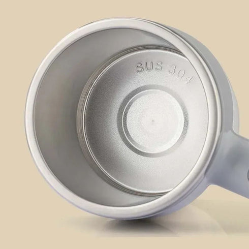 كوب قهوة ذاتي التحريك - 550 مل، مصنوع من الفولاذ المقاوم للصدأ، يعمل بالبطارية