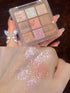 DIKALU 9-Color Eyeshadow Palette, Glitter Eye Shadow Powder