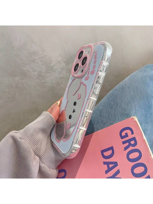 جراب هاتف نسائي من شي إن بتصميم كلب جرو مع مرآة