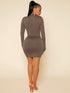 SHEIN Drawstring Front High Neck Bodycon Dress