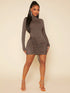 SHEIN Drawstring Front High Neck Bodycon Dress