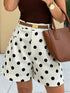 SHEIN EMERY ROSE Women's Elegant Commuter Polka Dot Print Casual Shorts, Summer