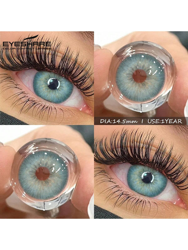 EYESHARE 1 Pair Color Contact Lenses For Eyes Natural Look Yearly Use Lenses Blue