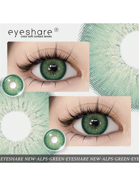 EYESHARE NEW 1 Pair Green Gray Colored Contact Lenses