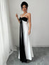 SHEIN Elegant Black And White Color Block Design Dress