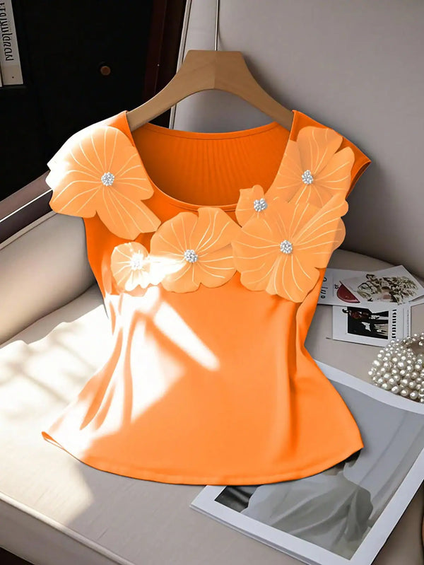 SHEIN Elenzga Elegant Women's Blue T-Shirt