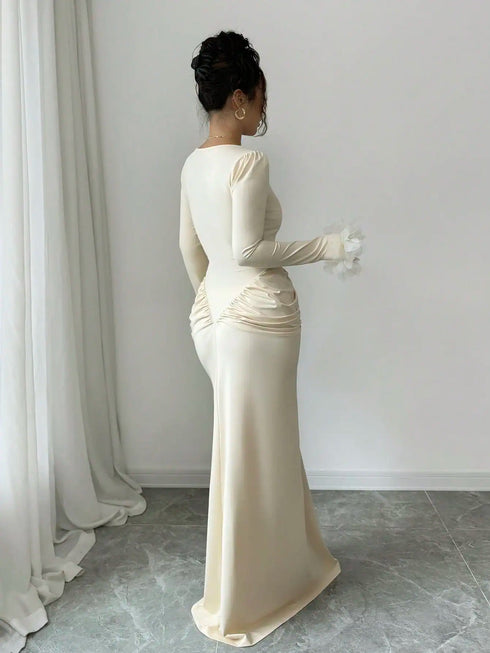 SHEIN Elenzga Spring & Autumn New Arrival Fashionable Elegant Ruffle Trim Stand