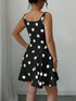 SHEIN Elenzga Square Neck Black Polka Dot Elegant Short Dress