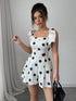 SHEIN Elenzga Women's Elegant Polka Dot Self-Tie Waist A-Line Jumpsuit