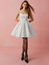 SHEIN Enchnt Summer Women's White With Black Polka Dots Square Neck Sleeveless 90s Retro Cute Party Dress,Elegant Graduation Birthday Vacation Short Dress