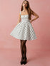 SHEIN Enchnt Summer Women's White With Black Polka Dots Square Neck Sleeveless 90s Retro Cute Party Dress,Elegant Graduation Birthday Vacation Short Dress