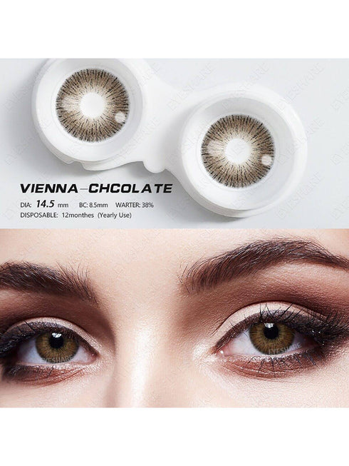 SHEIN Eyeshare 1 Pair VIENNA Series Colored Contact Lenses Yearly Use 14.5mm Halloween Costume Cosplay