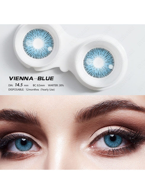 عدسات لاصقة ملونة من سلسلة VIENNA من SHEIN Eyeshare زوج واحد للاستخدام السنوي 14.5 مم، أزياء تنكرية للهالوين