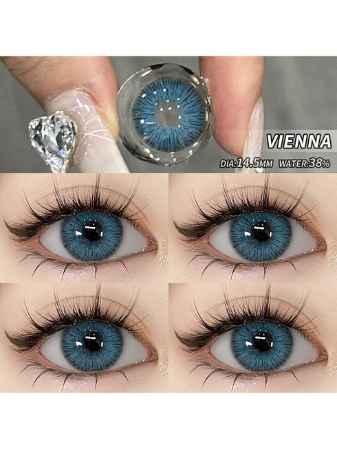 عدسات لاصقة ملونة من سلسلة VIENNA من SHEIN Eyeshare زوج واحد للاستخدام السنوي 14.5 مم، أزياء تنكرية للهالوين
