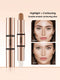 FOMIX Double Ended Highlight & Contouring Stick,1Pc Multi-Function Contouring Stick Matte Contouring Nose Shadow Contour Wand