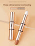 FOMIX Double Ended Highlight & Contouring Stick,1Pc Multi-Function Contouring Stick Matte Contouring Nose Shadow Contour Wand