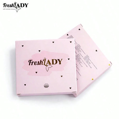 SHEIN FRESH LADY عدسات لاصقة ملونة للاستعمال مرة واحدة من Freshlady، زوج واحد بلون رمادي 14.20 مم، نسبة ماء 40%، مريحة للارتداء اليومي وفي العطلات