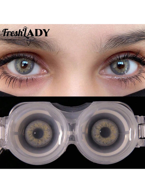 FRESH LADY Freshlady Natural Colored Contacts Pupilentes Russian Grey Colored Contact Lenses