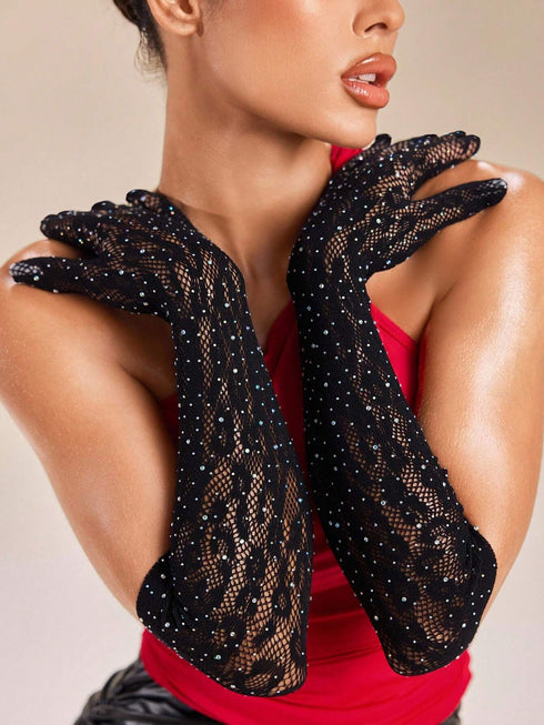 Fashionable Elegant Rhinestone Hollow Sleeve Cuffs