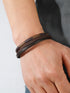 SHEIN Fashionable and Popular Men PU Polyurethane Braided Bracelet