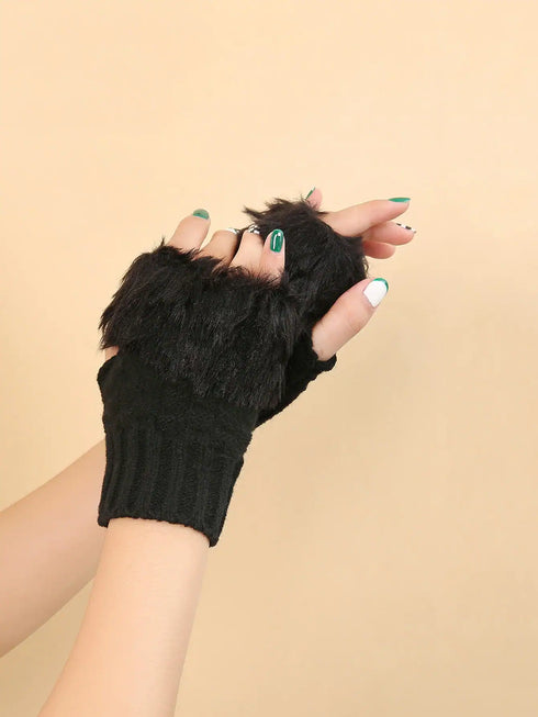 SHEIN Fingerless Knit Gloves Halloween