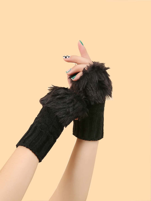 SHEIN Fingerless Knit Gloves Halloween