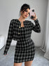 Firerie Women 2pcs Set: Plaid Print Fitted Cami Midi Dress & Jacket