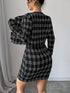 SHEIN Firerie Women 2pcs Set: Plaid Print Fitted Cami Midi Dress & Jacket