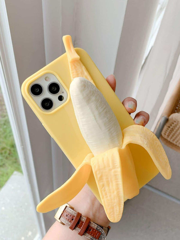 SHEIN Funny 3d Banana Shaped Phone Case