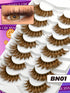 SHEIN GROINNEYA 7 Pairs Brown Faux Mink Eyelashes, Transparent Lash Stem, Natural Fluffy Makeup Effect, Makeup Tools (BN01), Strip Eyelashes, Lashes, False Eyelashes, Fake Eyelashes