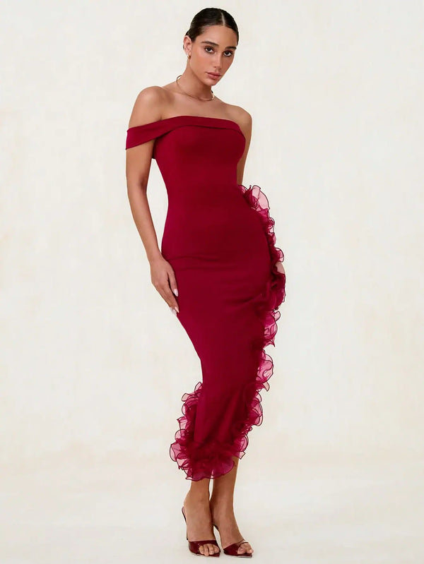 SHEIN Asymmetrical Off Shoulder Dress