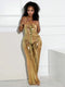 SHEIN Gold Backless Sleeveless Jumpsuit