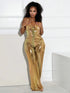 SHEIN Gold Backless Sleeveless Jumpsuit