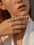 Gothic Punk Exaggerated Coiled Snake Ring Suitable For Women's Daily Wear