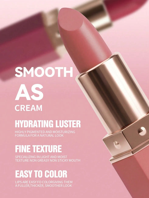 SHEIN HANDAIYAN Hexagon Matte Moisturizing Lipstick, Velvet Makeup Effect, Single Tube, Long-Lasting Color, Fashionable Luxury Lipstick, Face Painting Cosmetics #03