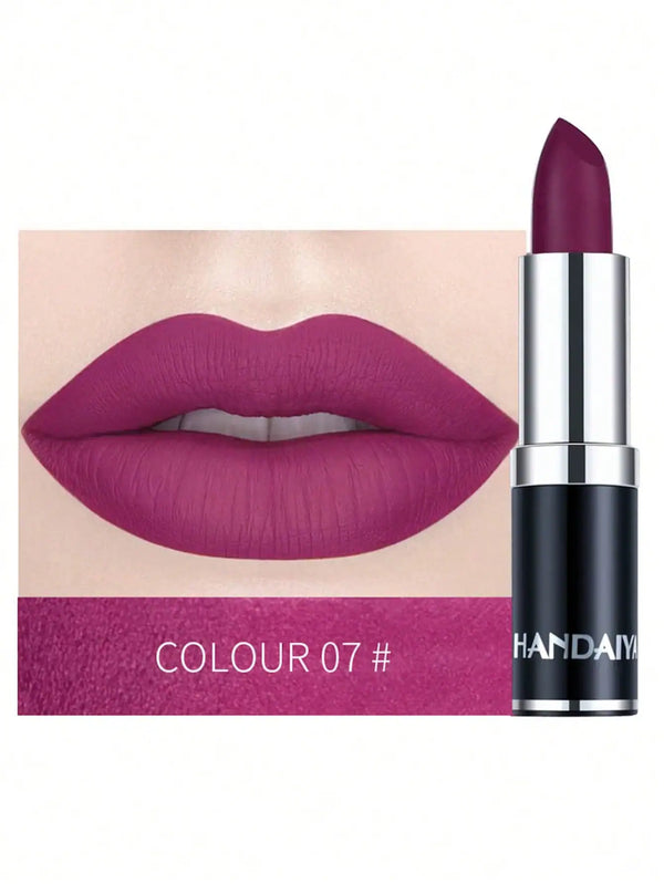 SHEIN HANDAIYAN Matte Moisturizing Lipstick, Velvet Lipstick For Music Festival, Party, Outdoor Travel, Portable, Net Wt. 3.5g Hot Pink