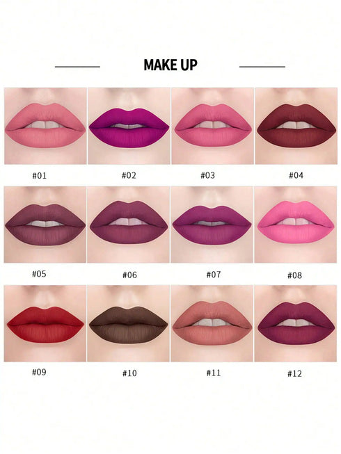 SHEIN HANDAIYAN Matte Moisturizing Lipstick, Velvet Lipstick For Music Festival, Party, Outdoor Travel, Portable, Net Wt. 3.5g Hot Pink