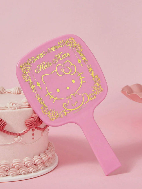 SHEIN HELLO KITTY AND FRIENDS SHEIN Cartoon & Letter Print Pink Handheld Mirror