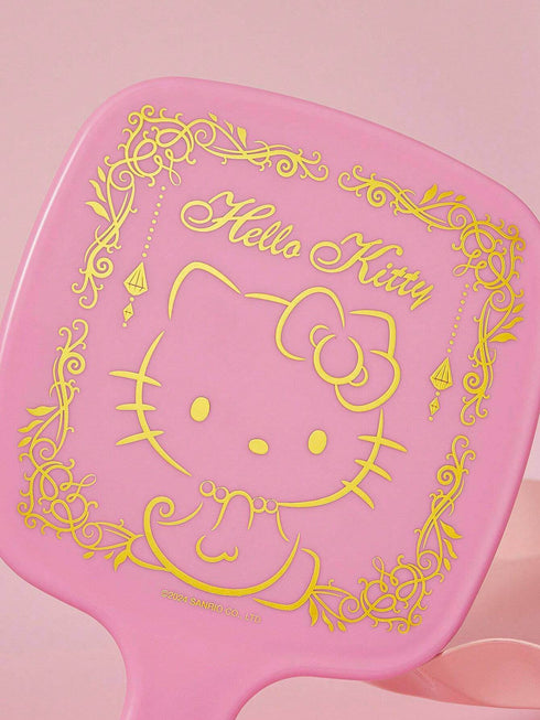 SHEIN HELLO KITTY AND FRIENDS SHEIN Cartoon & Letter Print Pink Handheld Mirror