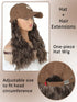 SHEIN Hat Wig Synthetic Adjustable Long Wavy Wig Brown Baseball Cap