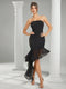 SHEIN Hauture Corset Asymmetric Ruffle Hem Bodycon Midi Dress