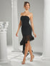 SHEIN Hauture Corset Asymmetric Ruffle Hem Bodycon Midi Dress