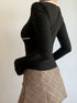 SHEIN INAWLY Lace Splice Pure Round Neck Long Sleeve T-Shirt For Young Women Fall Cloth For Women