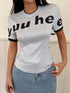SHEIN INAWLY Women's Casual Versatile Colorblock Letter Print T-Shirt