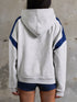 SHEIN INAWLY Women's Letter Print Color Block Drop Shoulder Long Sleeve Casual Hoodie