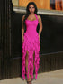 SHEIN Jellyfish Ruffle Halter Sexy Dress, Graduation Gown Party Summer Elegant