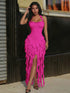 SHEIN Jellyfish Ruffle Halter Sexy Dress, Graduation Gown Party Summer Elegant